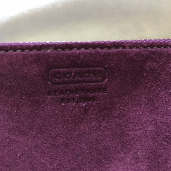 Vintage Suede Maroon Coach Wristlet - Picture 3 of 4